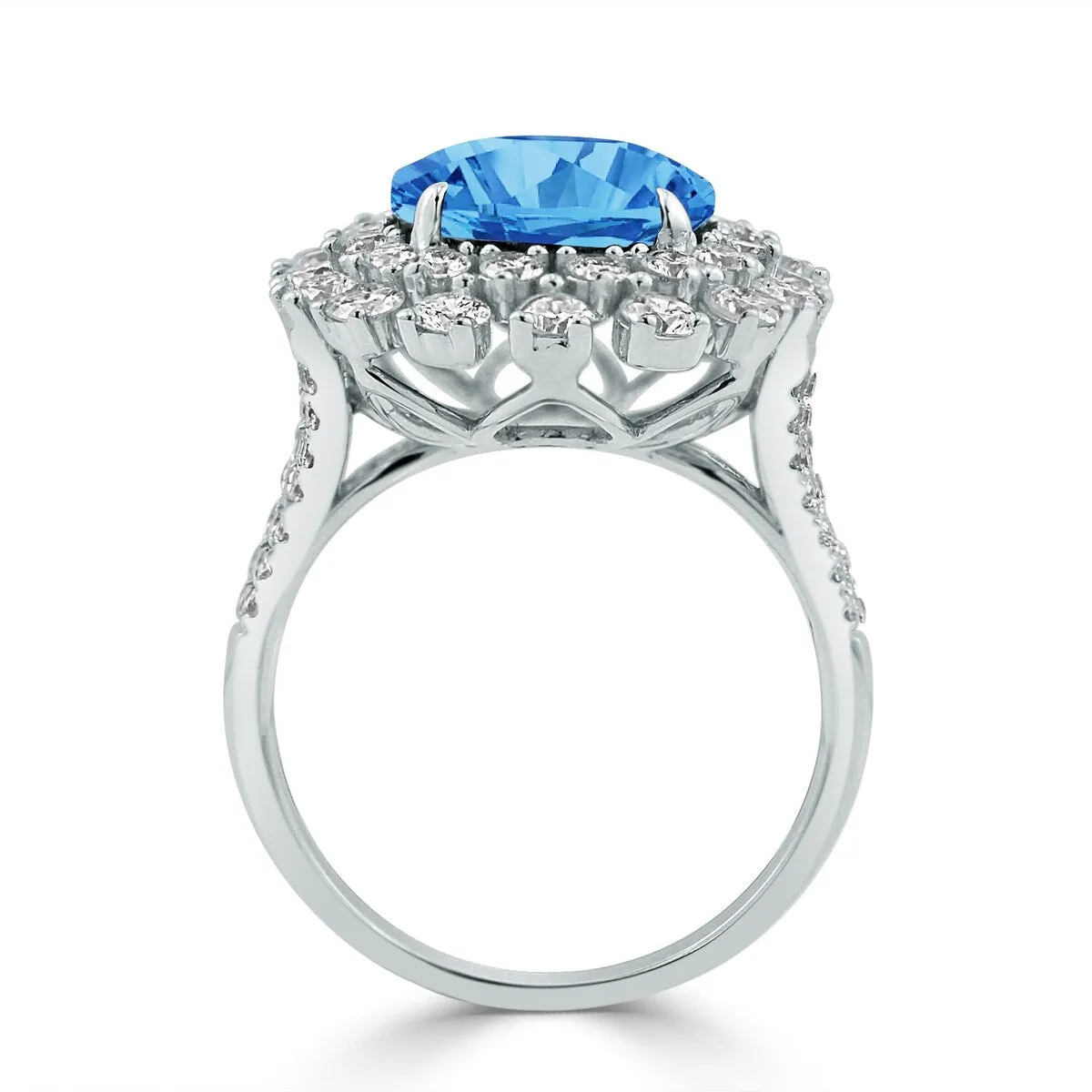 Auriya 4 3/4ct Fancy Oval Swiss Blue Topaz Halo Diamond Engagement Ring 1 3/8ctw 18K Gold sold by Zulily product image thumbnail 4