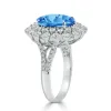 Auriya 4 3/4ct Fancy Oval Swiss Blue Topaz Halo Diamond Engagement Ring 1 3/8ctw 18K Gold sold by Zulily