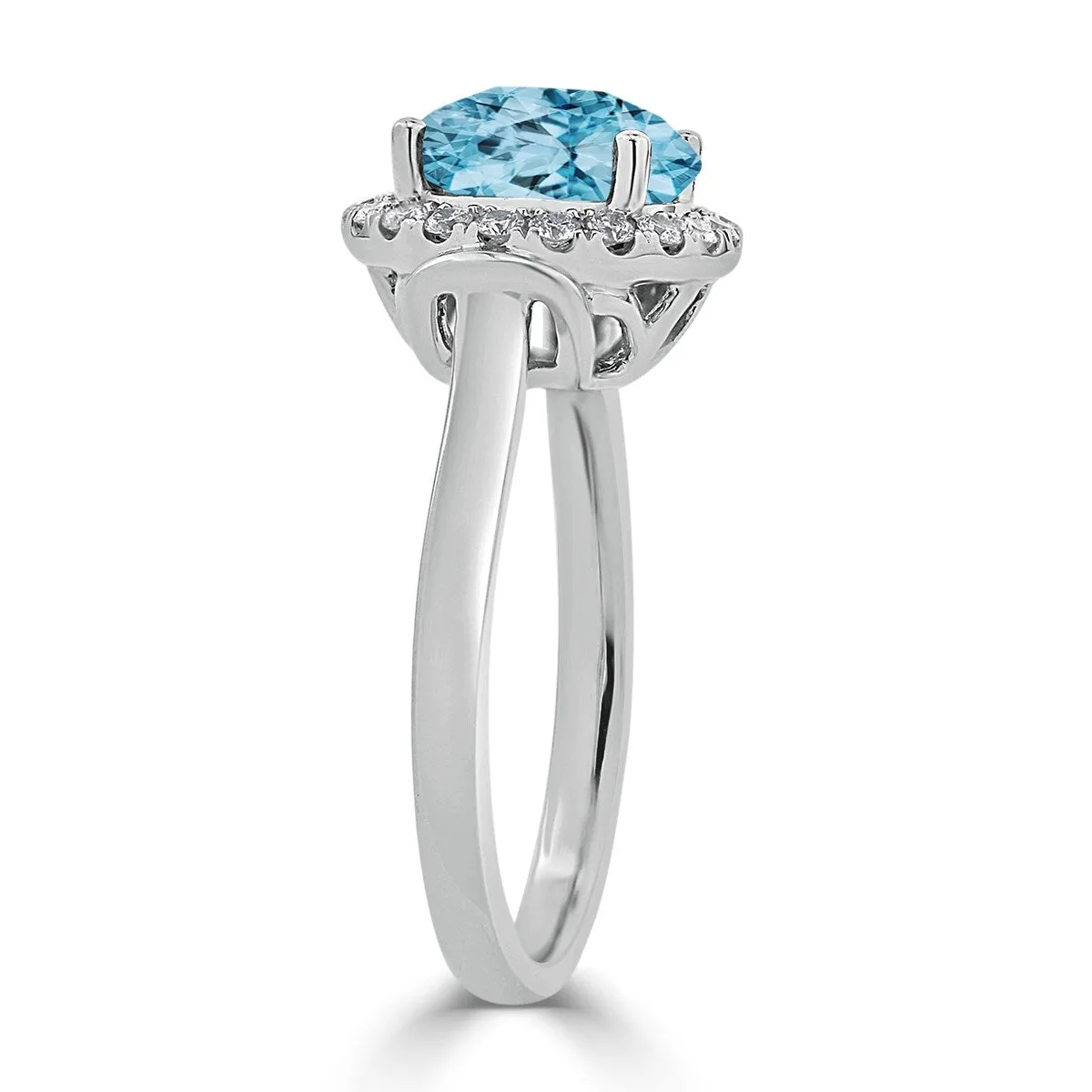 Auriya 3 5/8ct Round Sky Blue Topaz and Halo Diamond Engagement Ring 1/4ctw 14k Gold sold by Zulily product image thumbnail 4