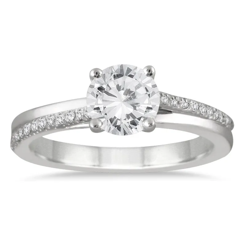 AGS Certified 1 1/10 Carat TW Diamond Engagement Ring in 14K White Gold (J-K Color, I2-I3 Clarity) sold by Zulily