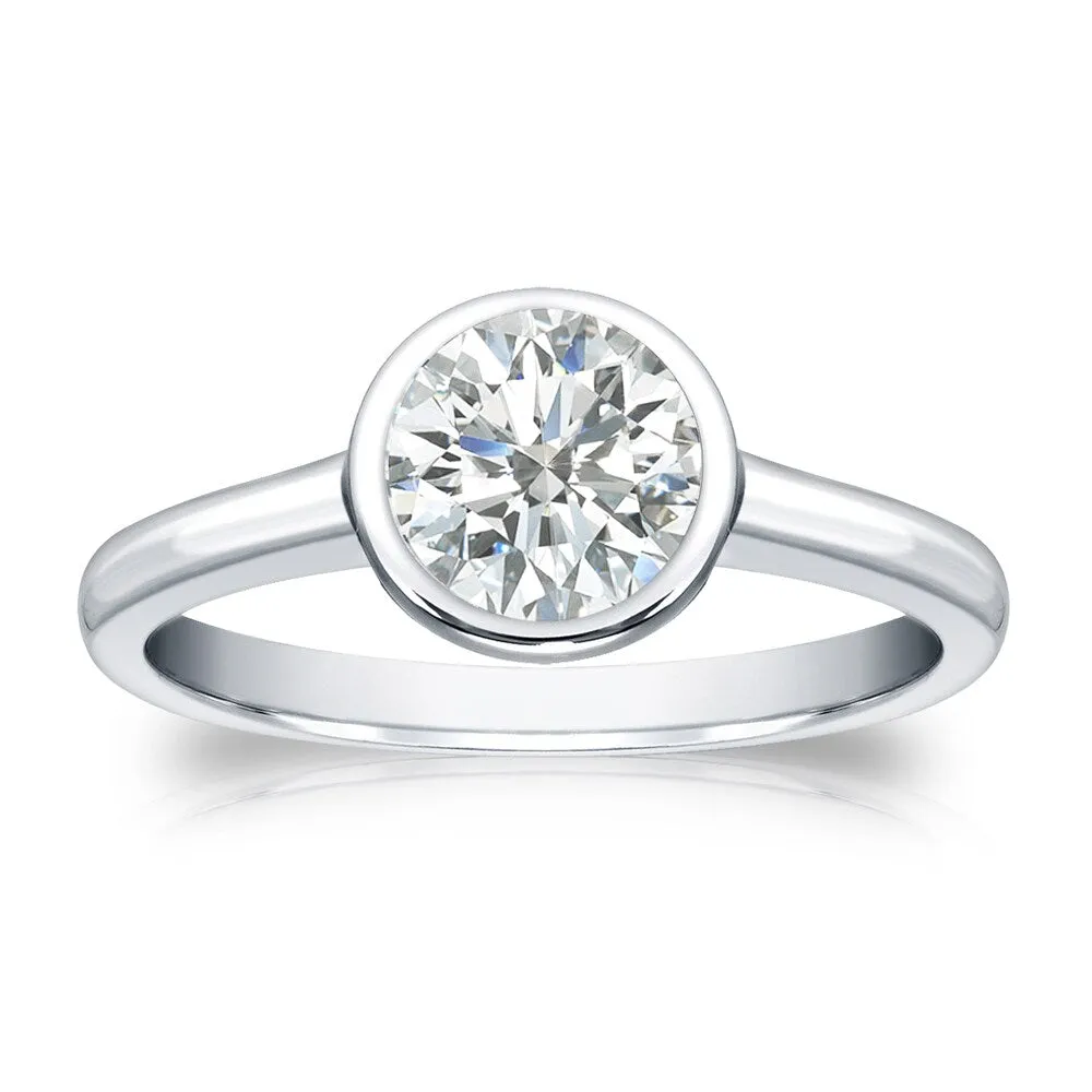 Auriya 14k Gold 3/4 carat TW Bezel-set Solitaire Diamond Engagement Ring sold by Zulily