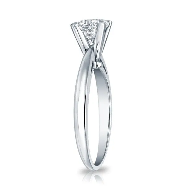 Auriya 1ctw Princess-Cut Solitaire Diamond Engagement Ring 18k Gold GIA Certified sold by Zulily product image thumbnail 3