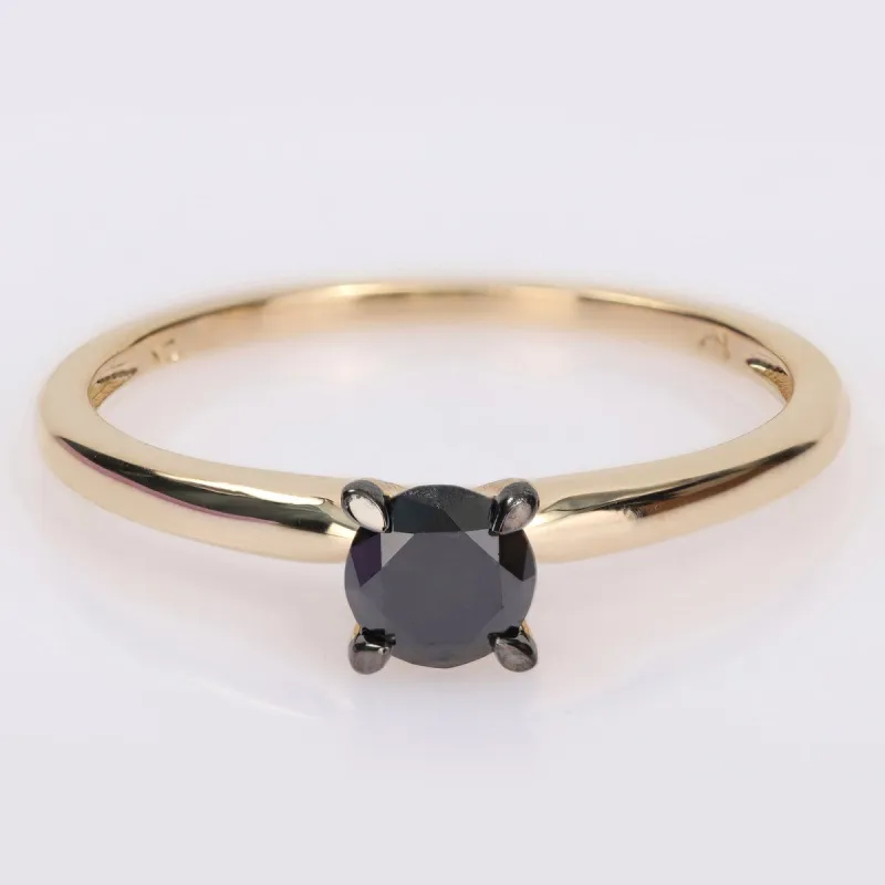Miadora 1/2ct TDW Black Diamond Solitaire Engagement Ring in 14k Yellow Gold sold by Zulily
