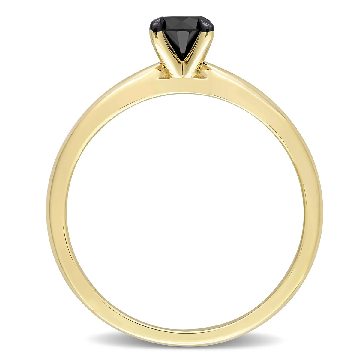 Miadora 1/2ct TDW Black Diamond Solitaire Engagement Ring in 14k Yellow Gold sold by Zulily product image thumbnail 5