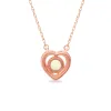 Opal Gemstone 1/10ct TDW Diamond Halo Pendant Necklace in 10k Rose Gold sold by Zulily