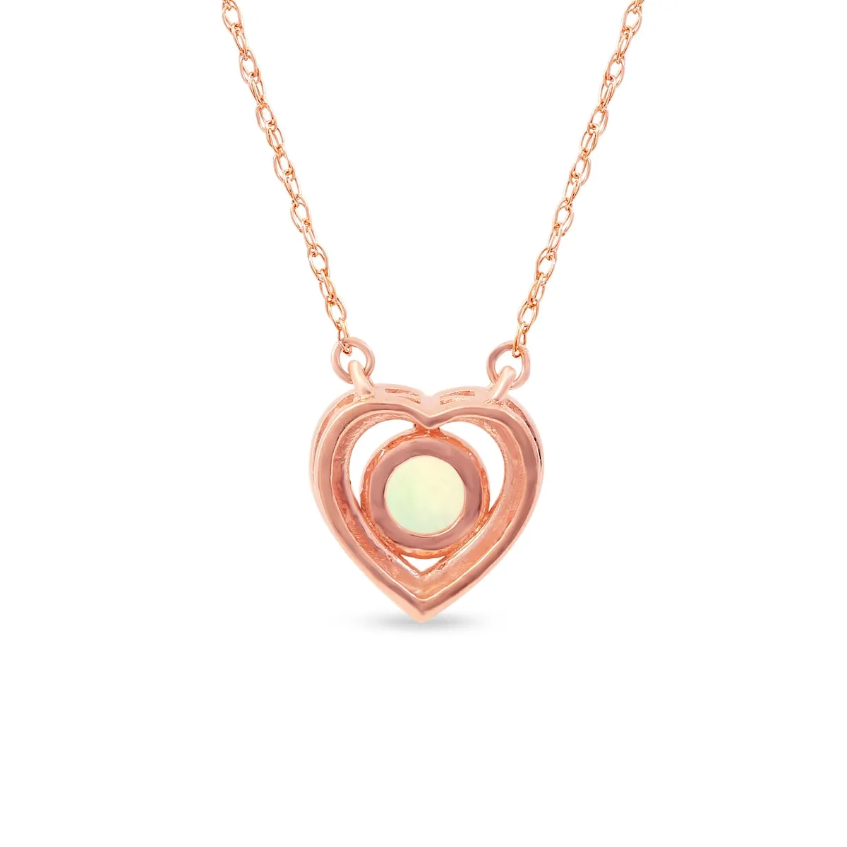 Opal Gemstone 1/10ct TDW Diamond Halo Pendant Necklace in 10k Rose Gold sold by Zulily product image thumbnail 3