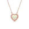 Opal Gemstone 1/10ct TDW Diamond Halo Pendant Necklace in 10k Rose Gold sold by Zulily