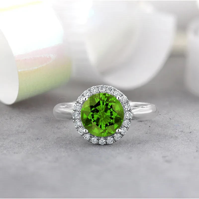 Auriya 2 1/2ct Round Peridot and 1/4ctw Halo Diamond Engagement Ring by Auriya sold by Zulily