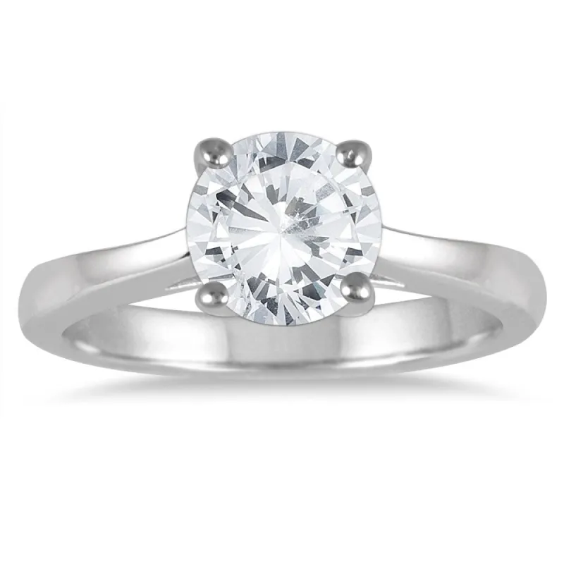 1 1/2 Carat Diamond Solitaire Ring in 14K White Gold sold by Zulily