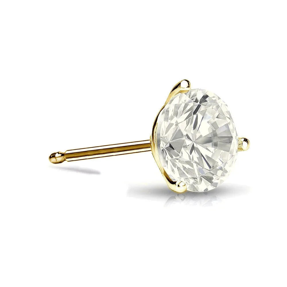 Auriya 14k Gold 1/3ct TDW Round SINGLE STUD (1) Diamond Earring sold by Zulily product image thumbnail 2