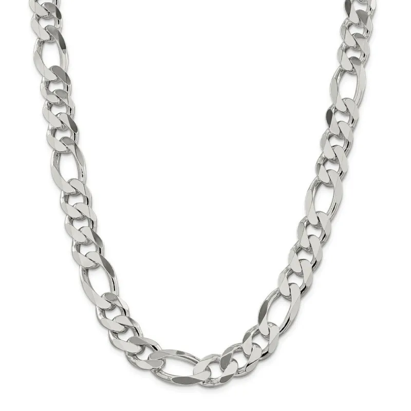 Curata 925 Sterling Silver Solid Polished 12.75mm Figaro Chain Anklet 9 Inch Lobster Claw sold by Zulily
