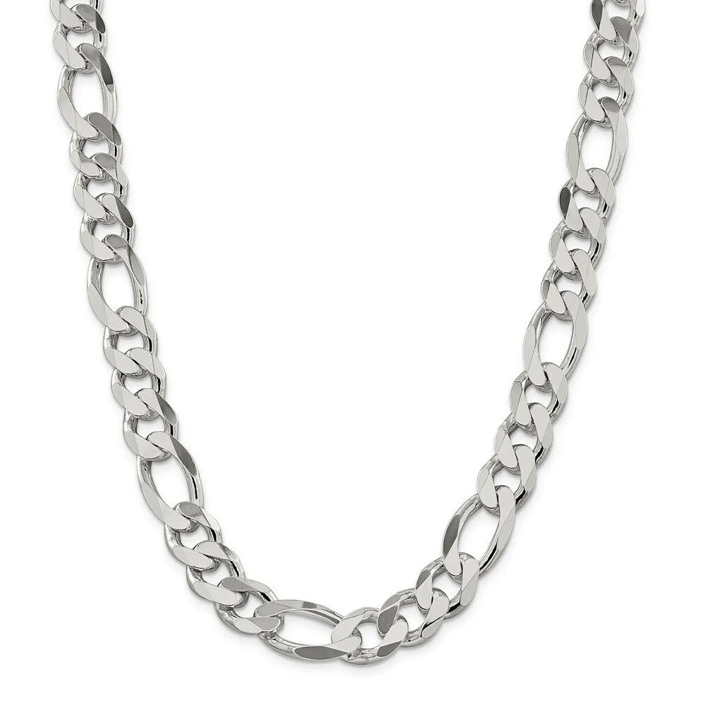 Curata 925 Sterling Silver Solid Polished 12.75mm Figaro Chain Anklet 9 Inch Lobster Claw sold by Zulily