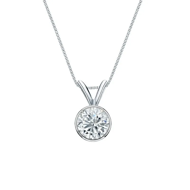 Auriya 14-karat Gold 0.50ctw Round Solitaire Lab Grown Diamond Necklace Bezel (F-G VS) - 0.5 sold by Zulily