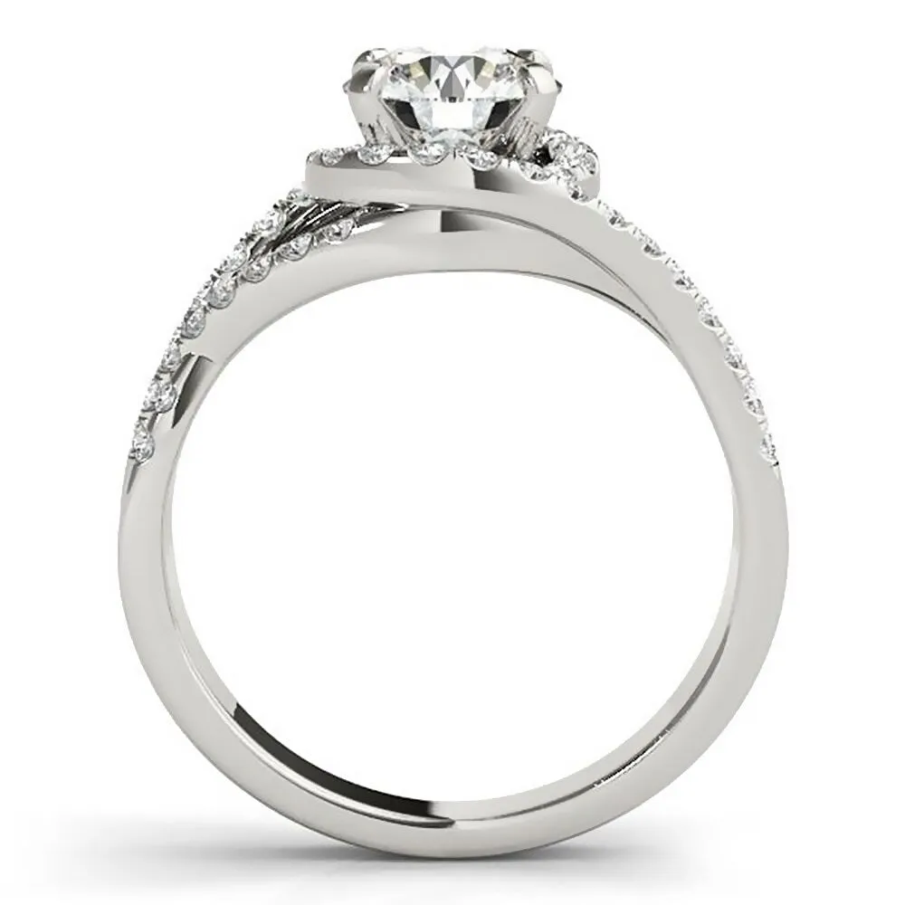 Auriya 14k Gold Modern 2 1/2ct Moissanite Halo Diamond Engagement Ring 3/8ctw sold by Zulily product image thumbnail 4