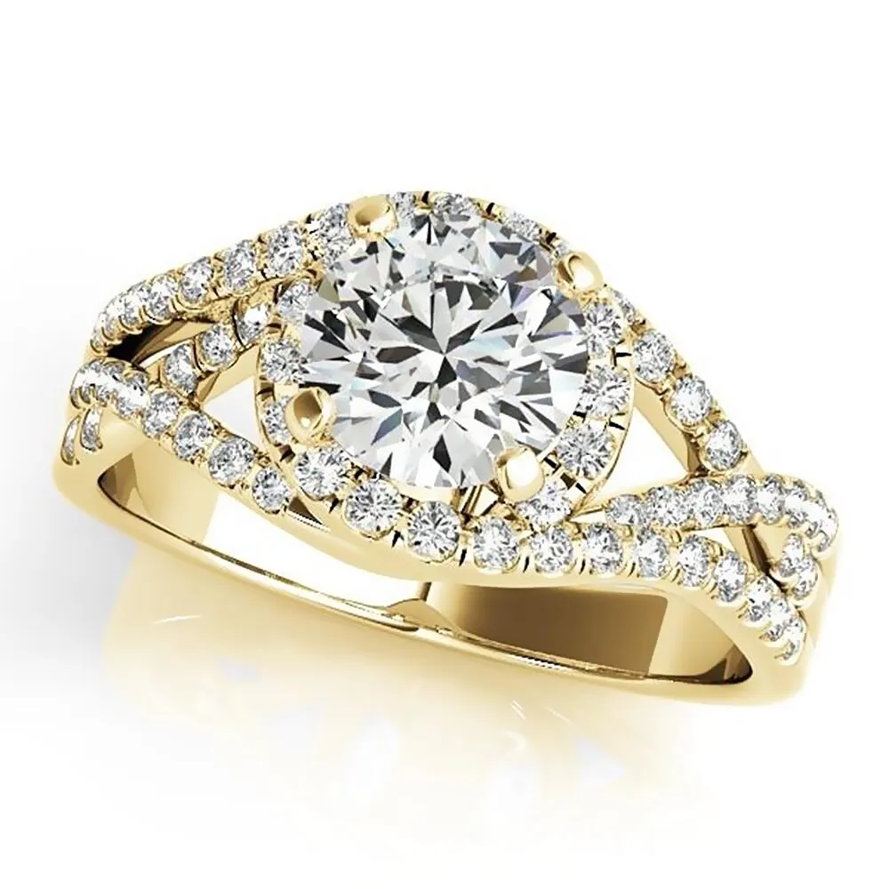Auriya 14k Gold Modern 2 1/2ct Moissanite Halo Diamond Engagement Ring 3/8ctw sold by Zulily product image thumbnail 2