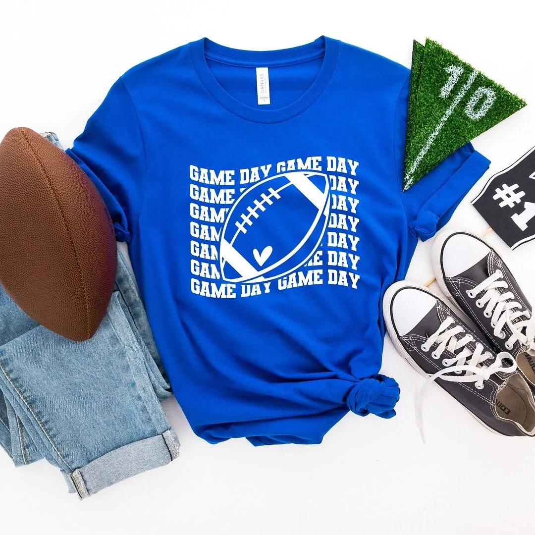 Football Game Day Stacked Short Sleeve Tee sold by Zulily
