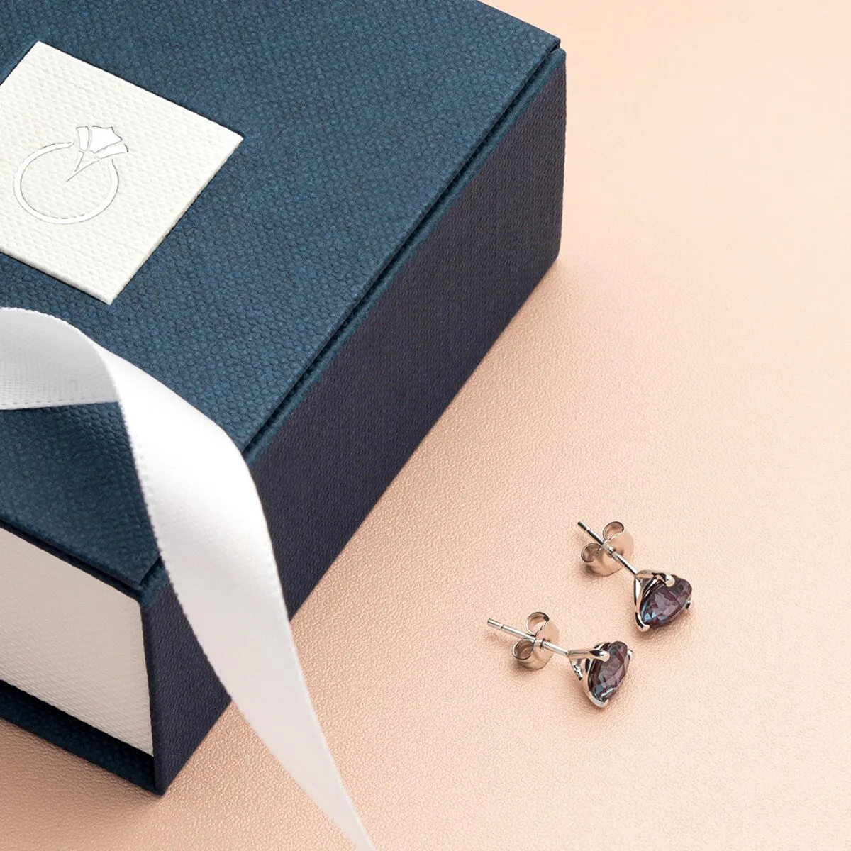 14k White Gold Alexandrite Stud Earrings 2ct Round Shape sold by Zulily product image thumbnail 5