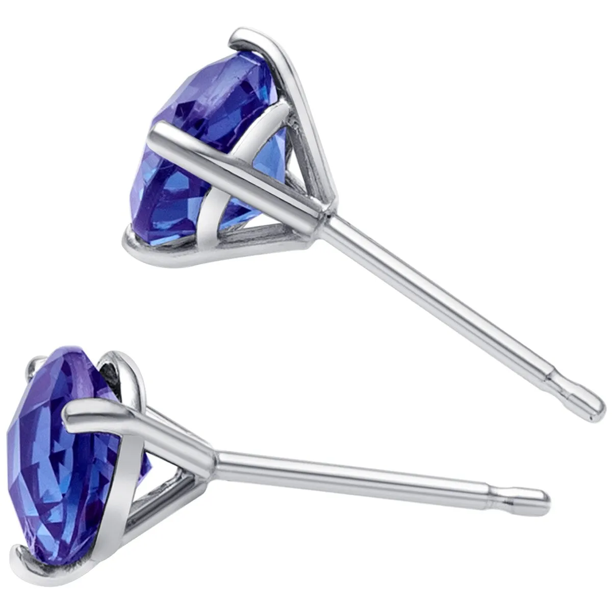 14k White Gold Alexandrite Stud Earrings 2ct Round Shape sold by Zulily product image thumbnail 2