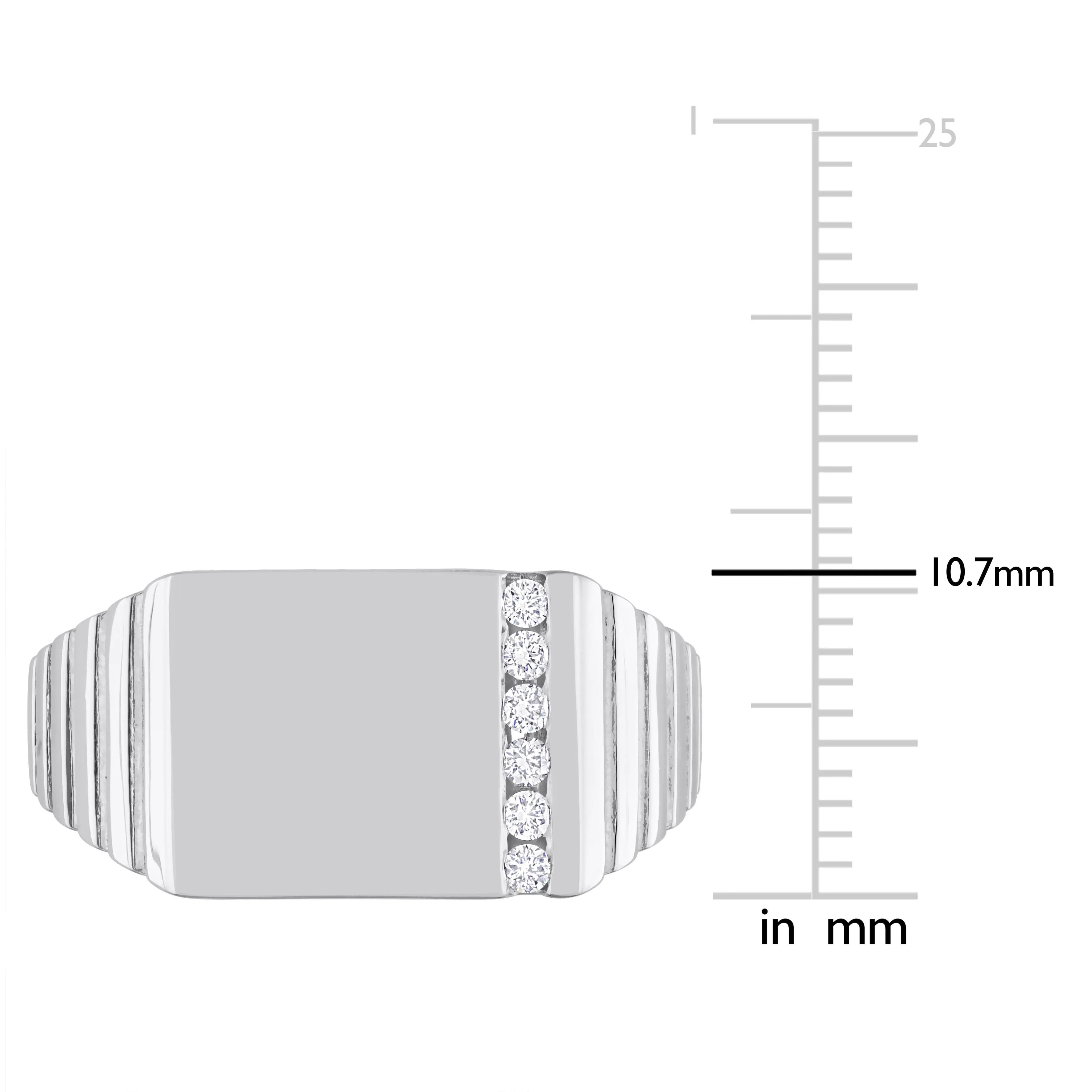 Miadora 1/10 CT TDW Diamond Mens Ring in Sterling Silver sold by Zulily product image thumbnail 3