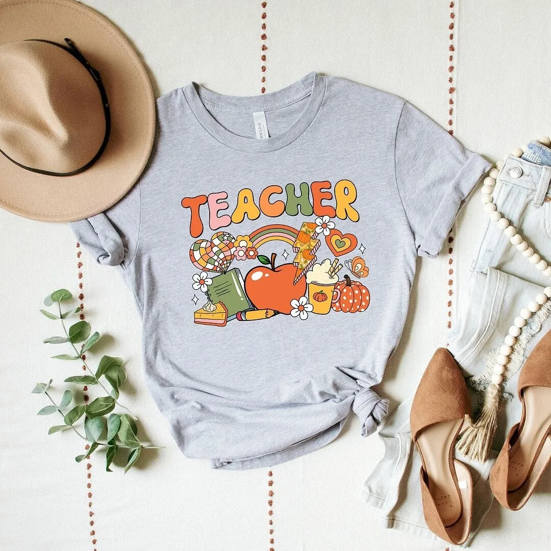 Teacher Fall Collage Short Sleeve Tee sold by Zulily