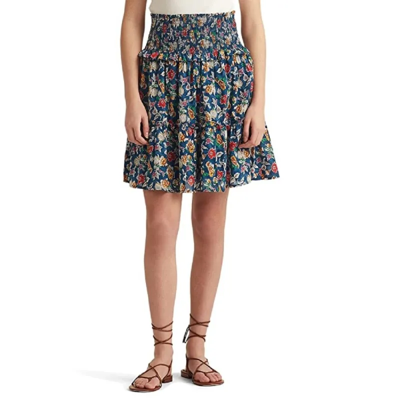 Ralph Lauren Women's Floral Cotton Voile Skirt Blue Size 10 sold by Zulily