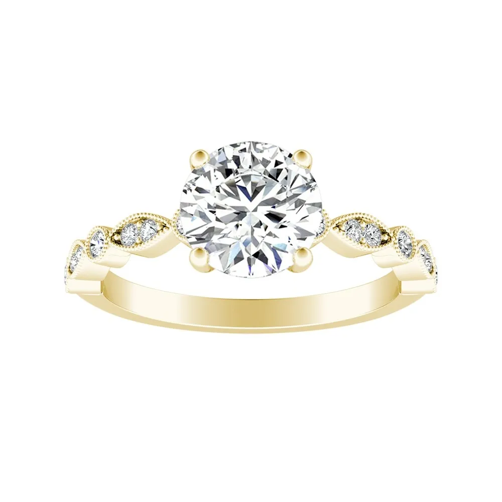 Auriya 14k Gold Vintage 1 1/2ct Round Moissanite Engagement Ring sold by Zulily product image thumbnail 4