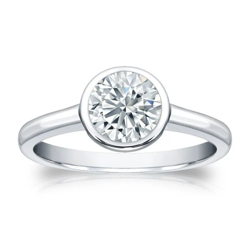 Auriya Platinum Certified 2.25ct. TDW Solitaire Bezel Set Diamond Engagement Ring sold by Zulily product image thumbnail 5