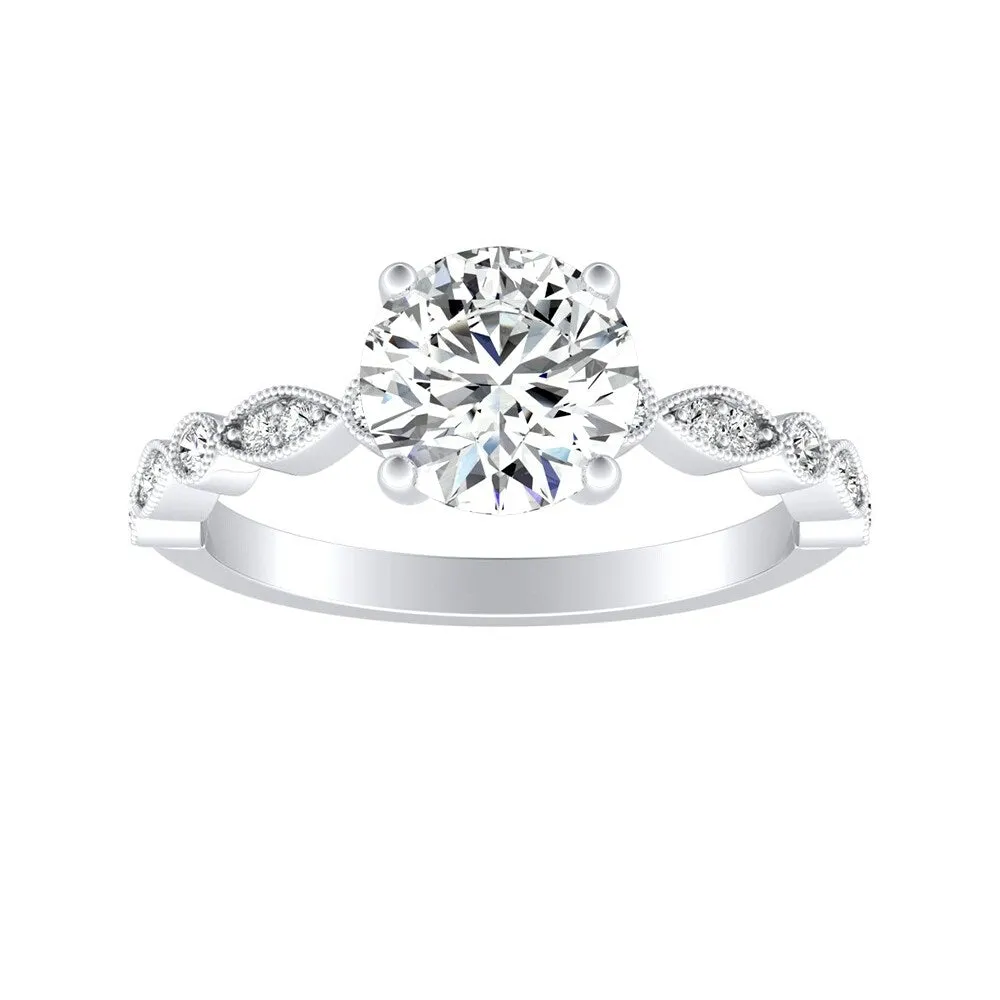 Auriya 14k Gold Vintage 1 1/2ct Round Moissanite Engagement Ring sold by Zulily product image thumbnail 3