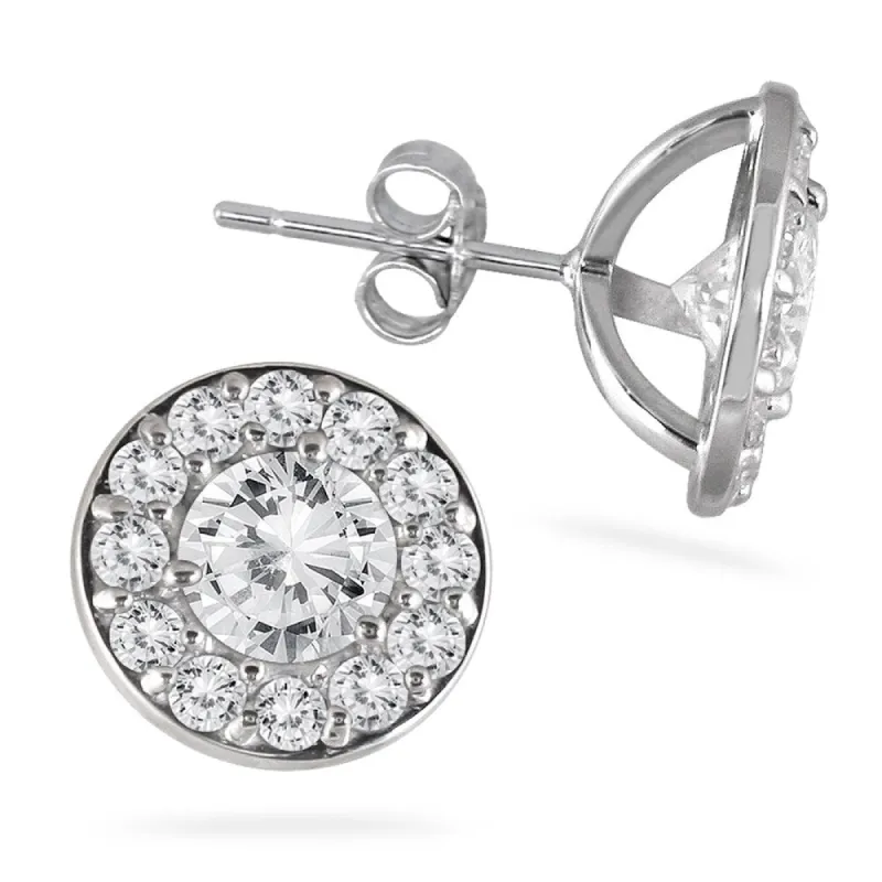 2 Carat TW Diamond Halo Earrings in 14K White Gold sold by Zulily