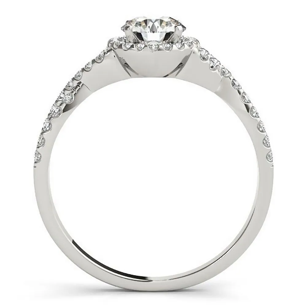 Auriya 2ct Twisted Moissanite Halo Diamond Engagement Ring 1/5ctw 14k Gold sold by Zulily product image thumbnail 5