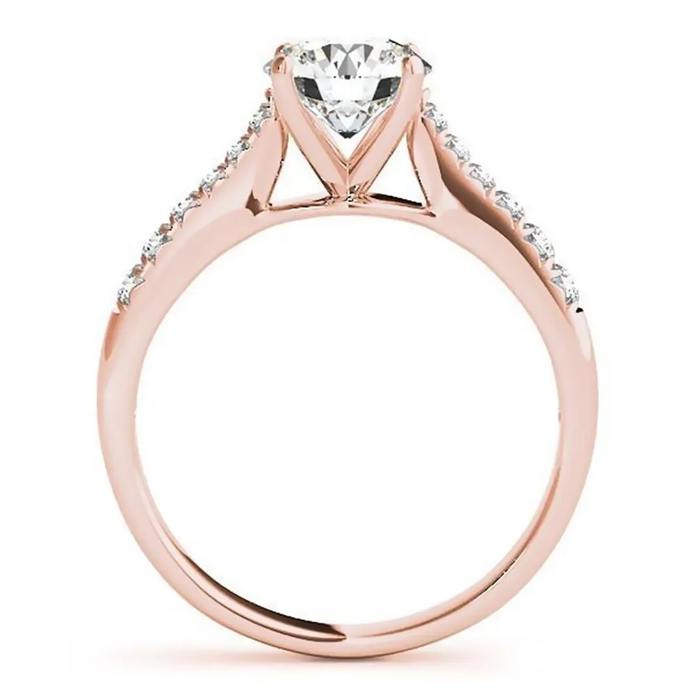 Auriya 14k Gold Classic 2ct Moissanite and Diamond Engagement Ring 1/5ctw sold by Zulily product image thumbnail 5