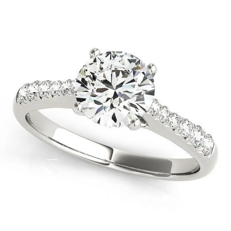 Auriya 14k Gold Classic 2ct Moissanite and Diamond Engagement Ring 1/5ctw sold by Zulily