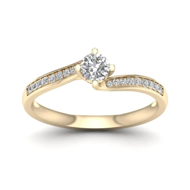 De Couer 1/3ct TDW Diamond Bypass Engagement Ring - Yellow sold by Zulily