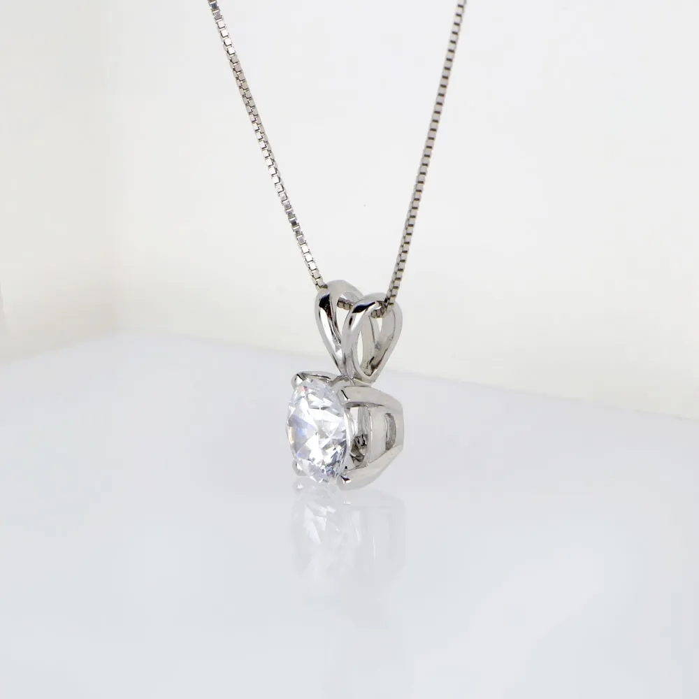 De Couer 14k White Gold Diamond Magnificent Solitaire Necklace - White H-I - White H-I sold by Zulily product image thumbnail 2