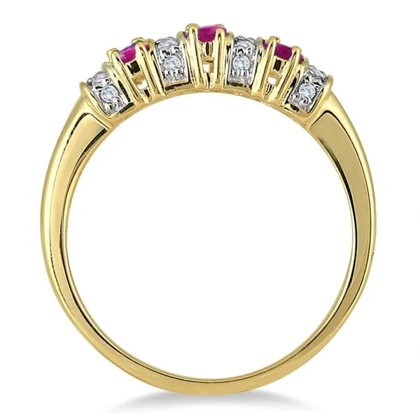 Six Stone Ruby and Diamond 14k Yellow Gold sold by Zulily product image thumbnail 2