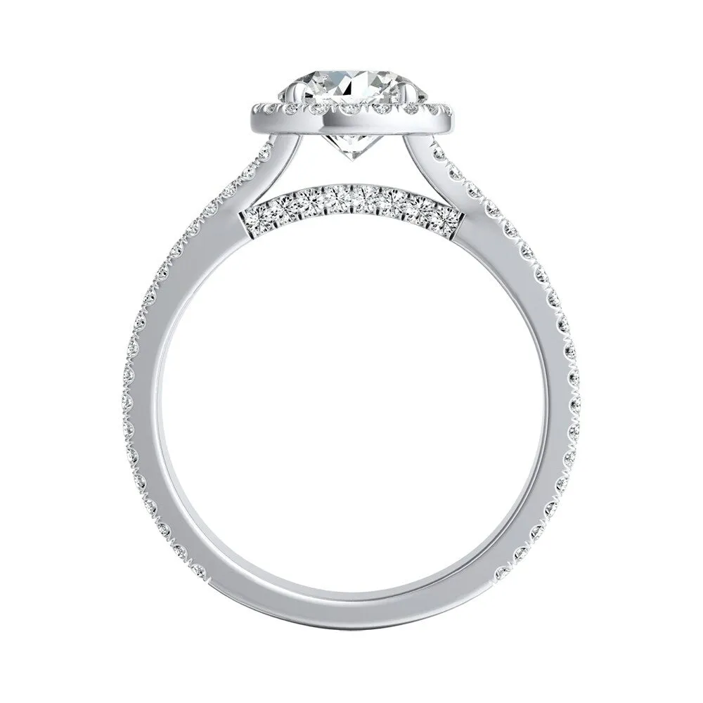 Auriya 14k Gold 1/2ct Moissanite and 5/8ctw Halo Diamond Engagement Ring sold by Zulily product image thumbnail 4