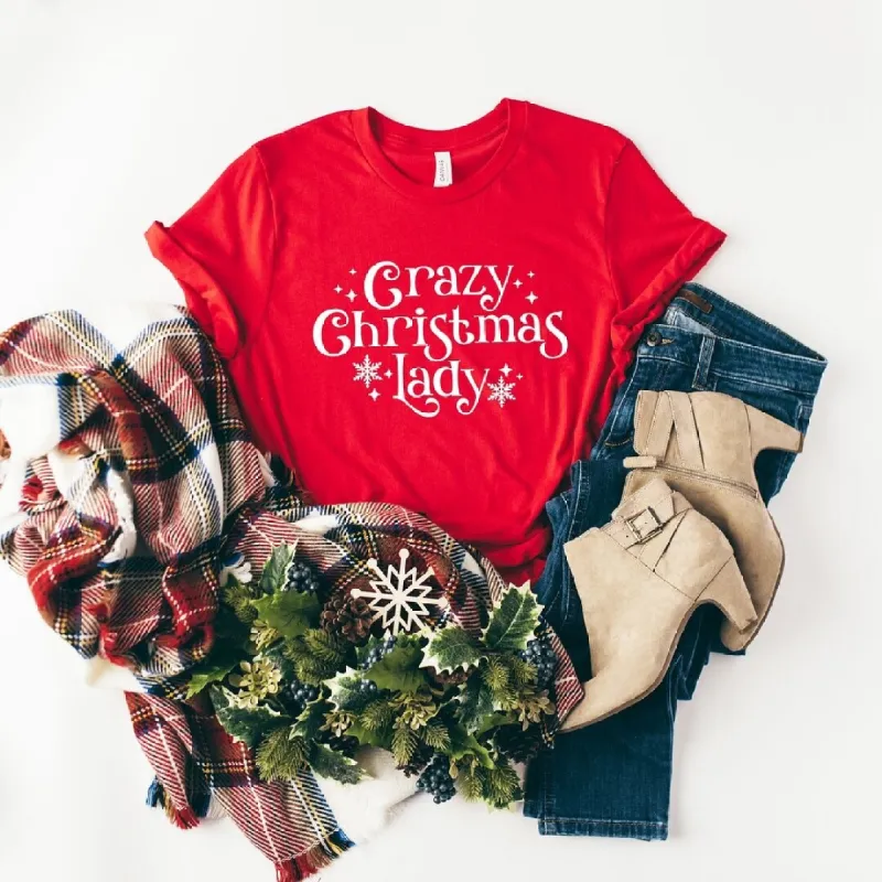 Crazy Christmas Lady Short Sleeve Tee sold by Zulily