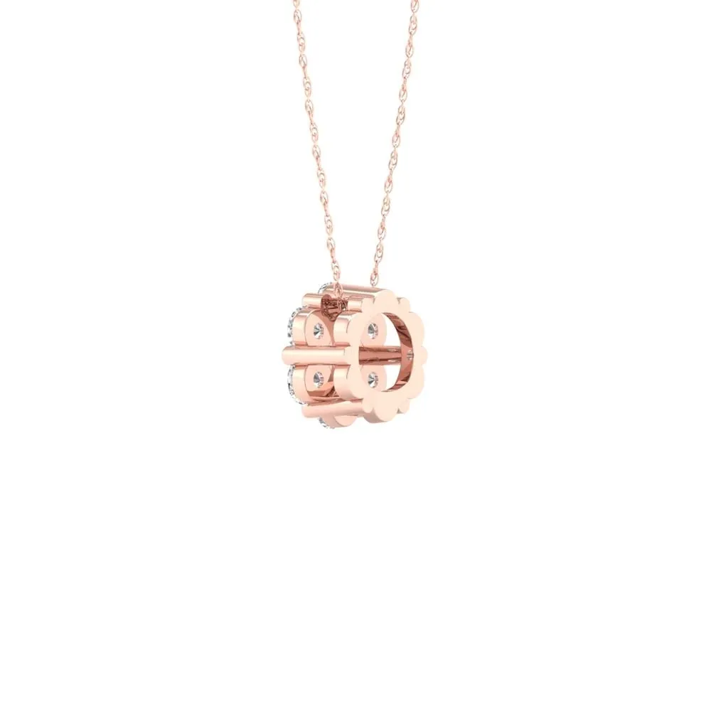1/5ct-1ct TDW Diamond Cluster Pendant Necklace in 10k Rose Gold by De Couer sold by Zulily product image thumbnail 5