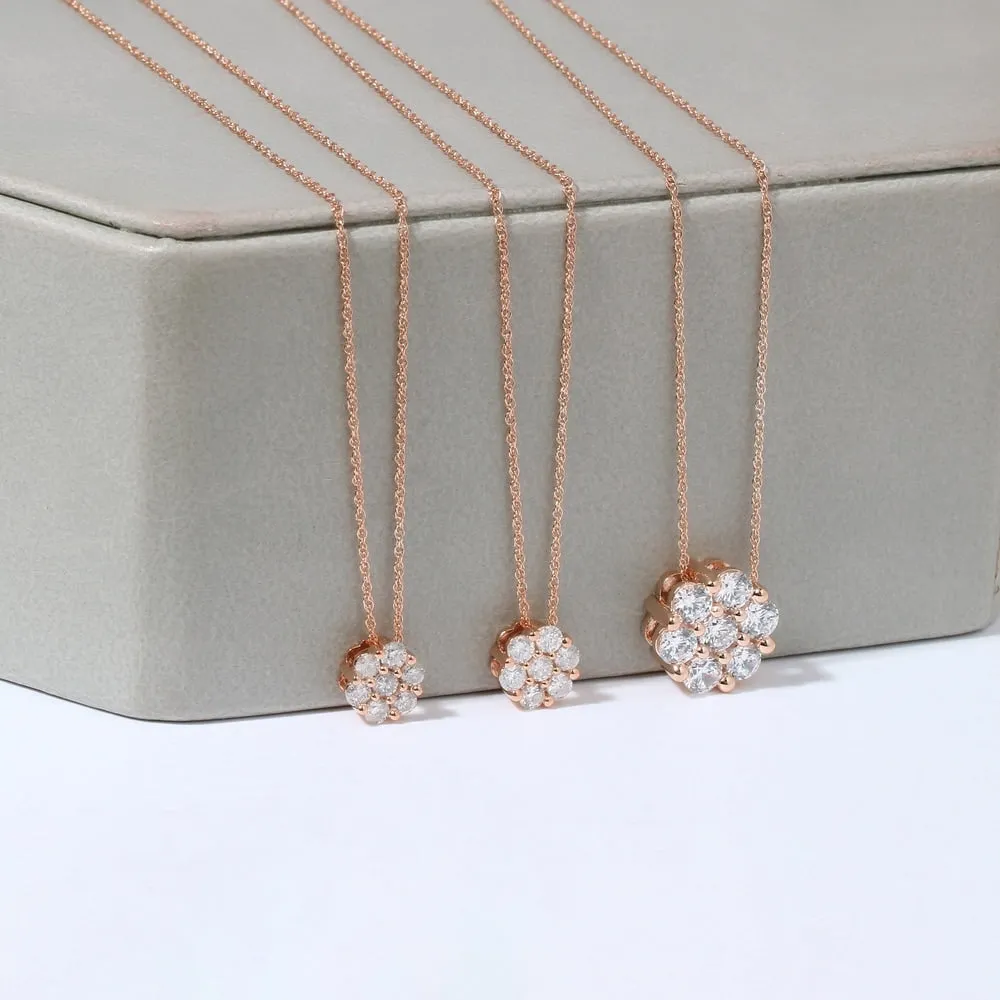 1/5ct-1ct TDW Diamond Cluster Pendant Necklace in 10k Rose Gold by De Couer sold by Zulily product image thumbnail 2