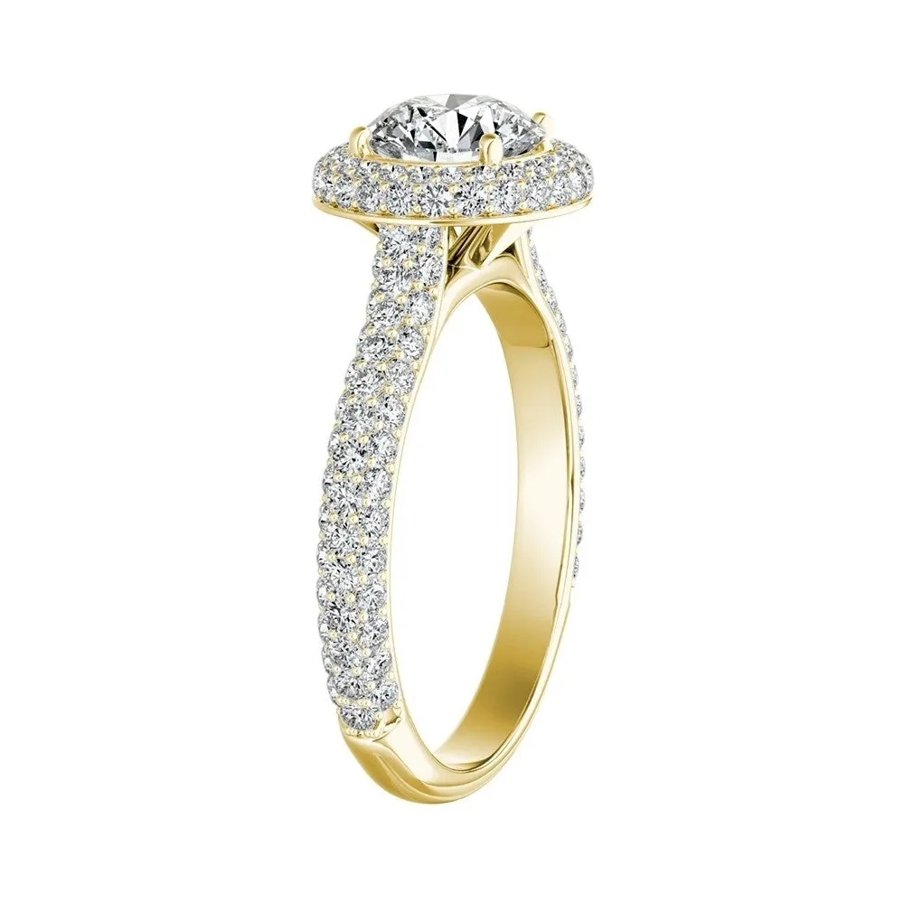 Auriya 14k Gold Double Edged 4ct Moissanite and 3/4ctw Pave Halo Diamond Engagement Ring sold by Zulily product image thumbnail 5