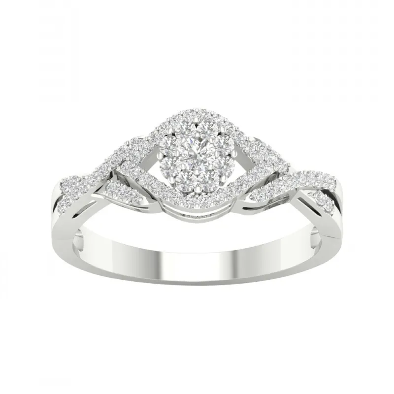 De Couer 10k Gold 1/3ct TDW Diamond Cluster Ring sold by Zulily