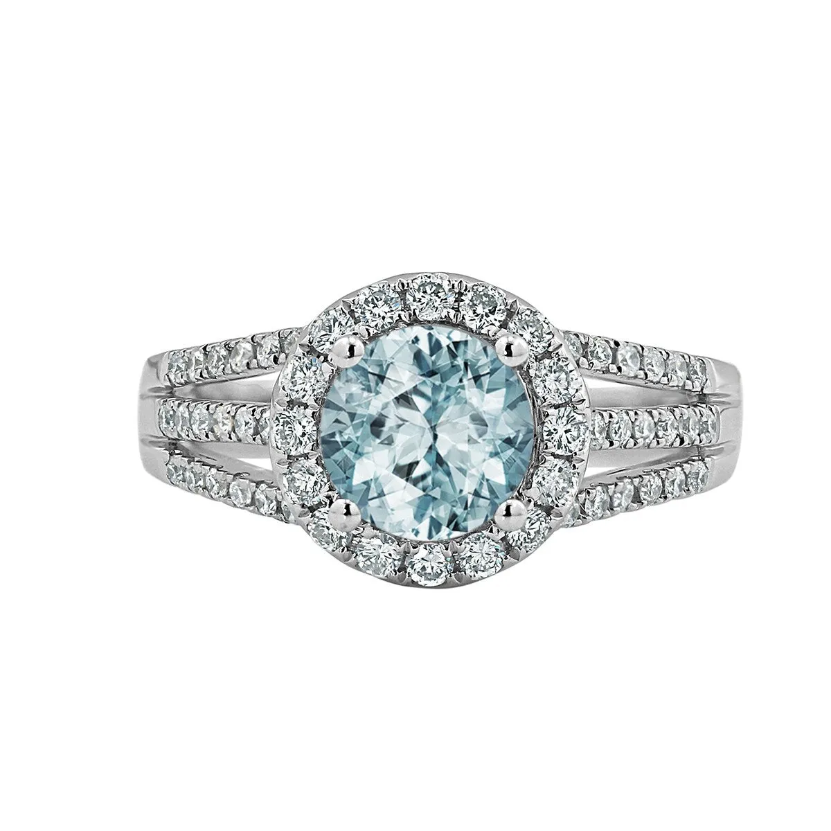 Auriya Modern 1 1/3ct Aquamarine and Halo Diamond Engagement Ring 1/2cttw 14k Gold sold by Zulily product image thumbnail 2