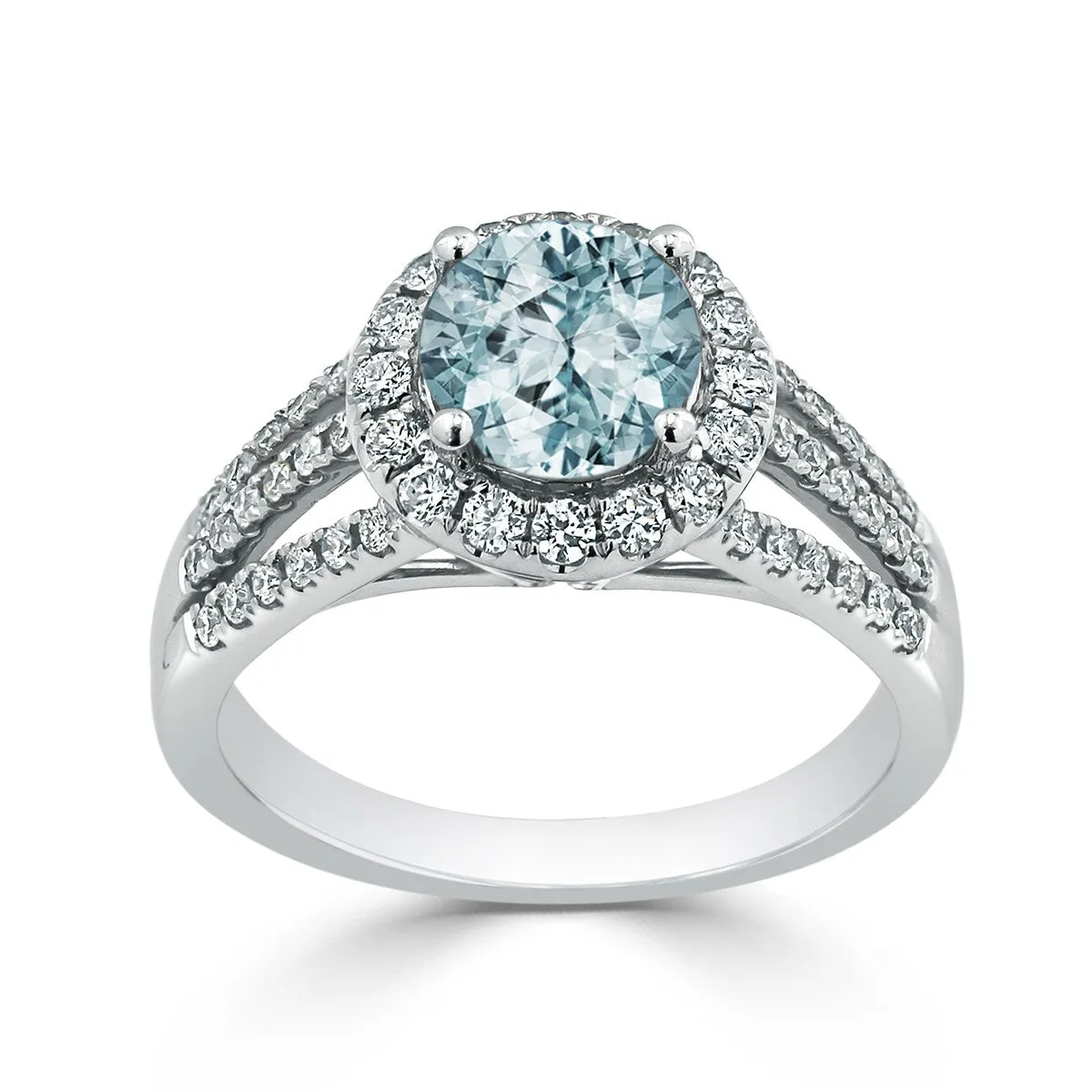 Auriya Modern 1 1/3ct Aquamarine and Halo Diamond Engagement Ring 1/2cttw 14k Gold sold by Zulily product image thumbnail 3