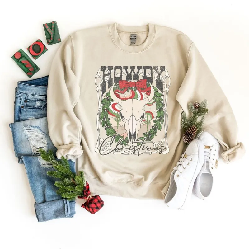 Howdy Christmas Bull Graphic Sweatshirt sold by Zulily