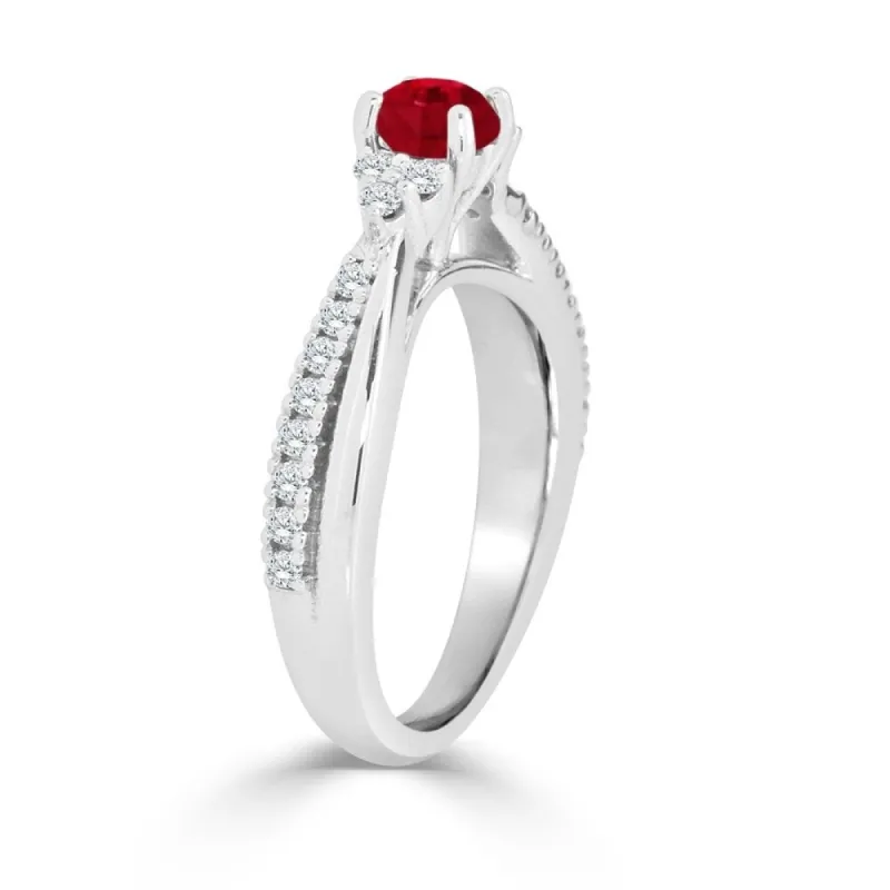 Auriya 1/2ct Ruby and 1/3ctw Diamond Engagement Ring 14K Gold sold by Zulily