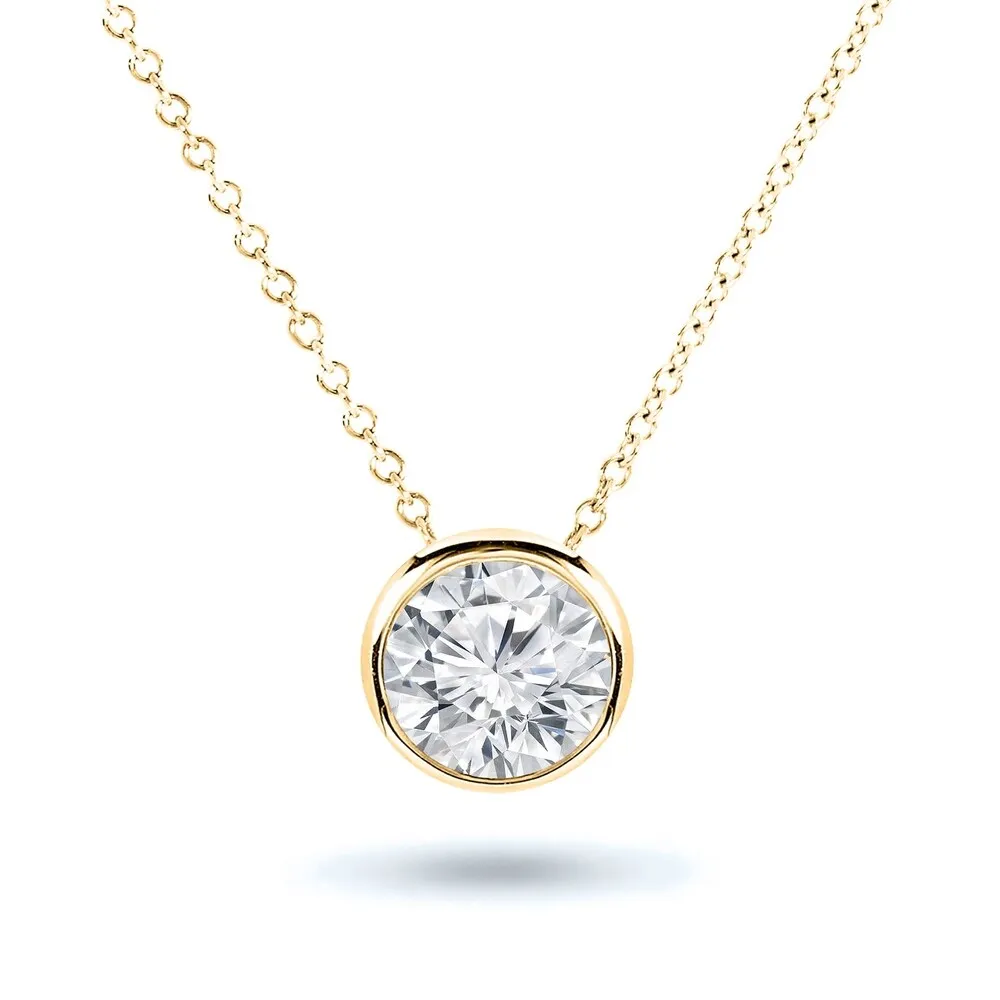 Auriya 14k Gold Round cut Certified 1ctw Solitaire Diamond Necklace (G-H, SI2-I1) sold by Zulily product image thumbnail 2