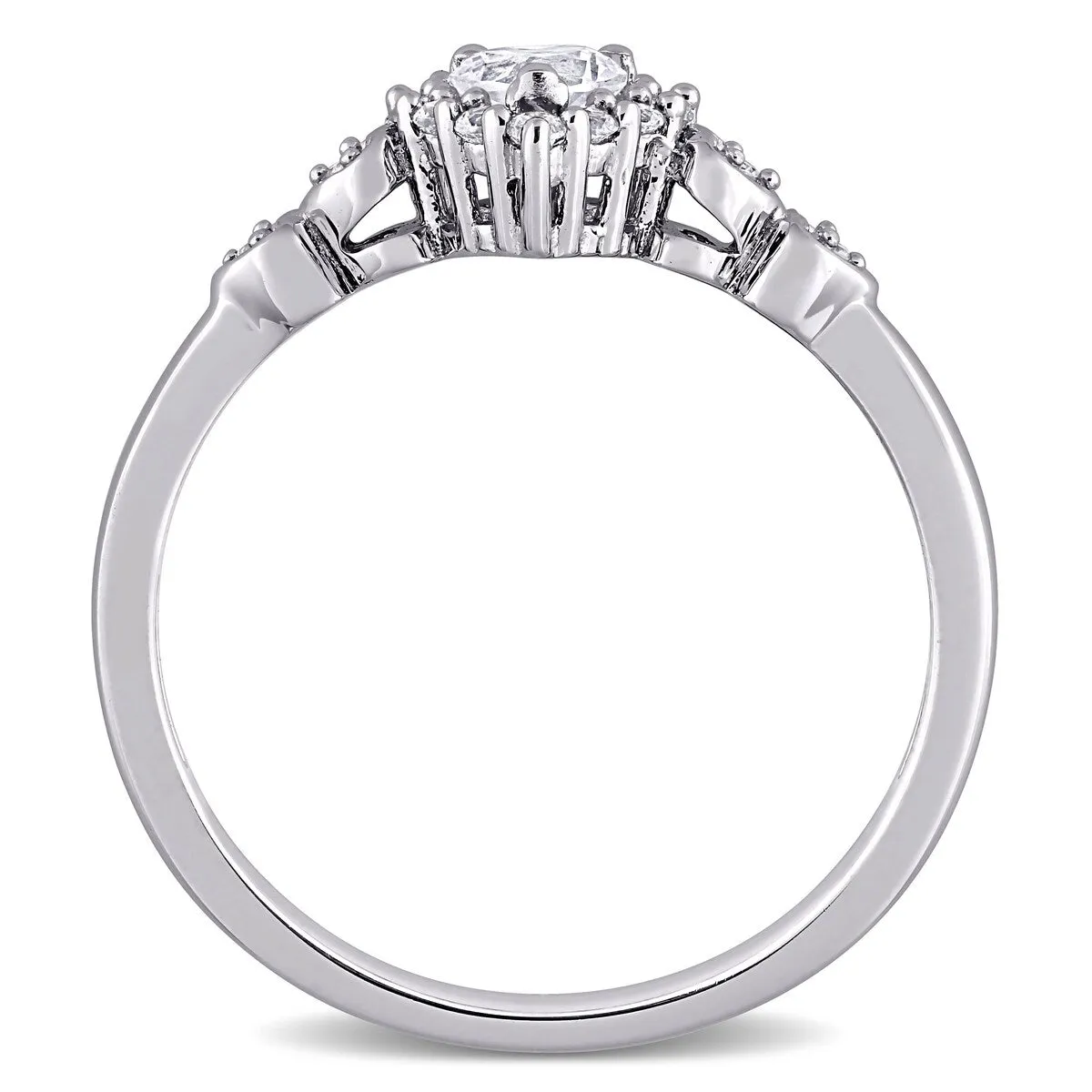 Miadora Sterling Silver Created White Sapphire & Diamond Accent Halo Heart Engagement Ring sold by Zulily product image thumbnail 4
