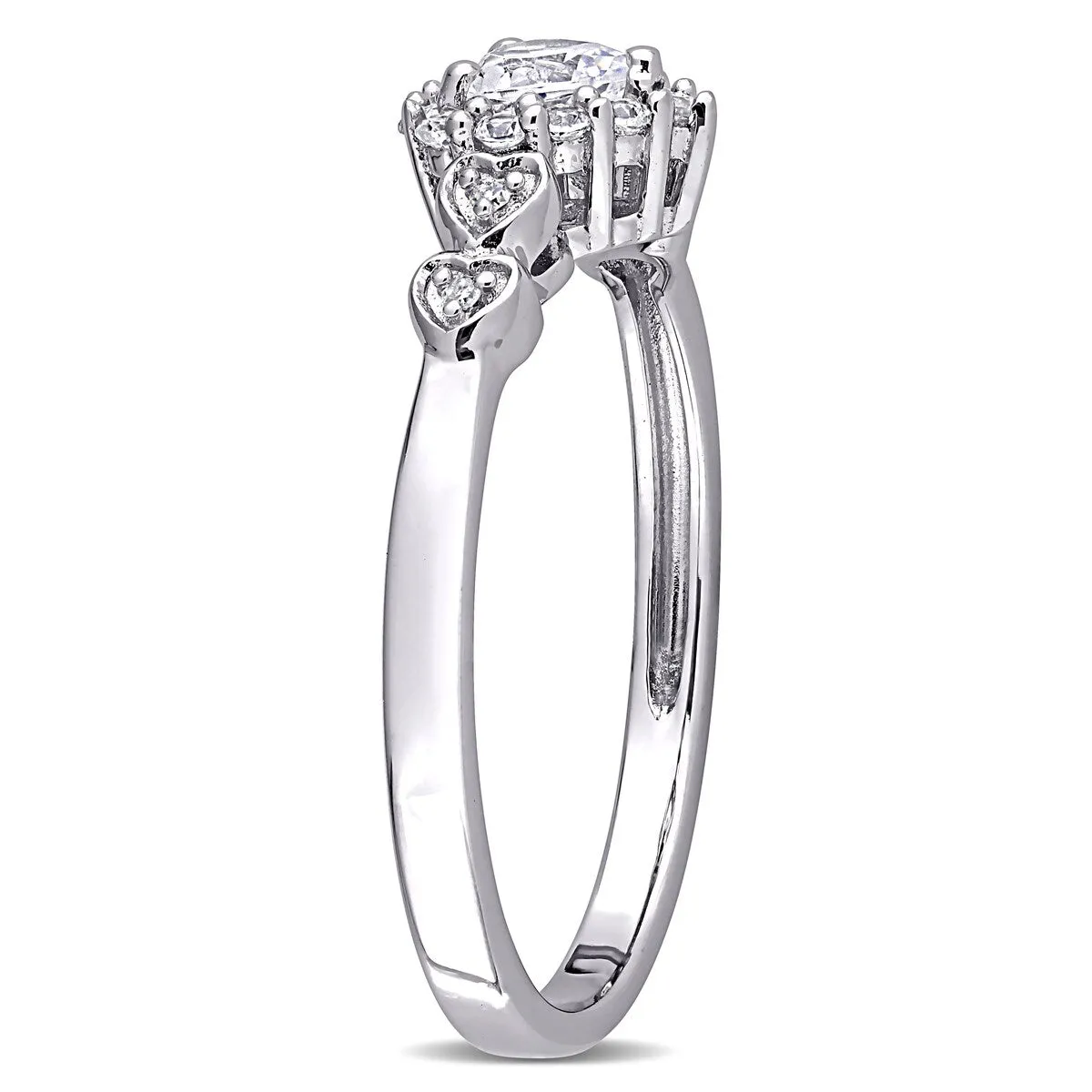 Miadora Sterling Silver Created White Sapphire & Diamond Accent Halo Heart Engagement Ring sold by Zulily product image thumbnail 2