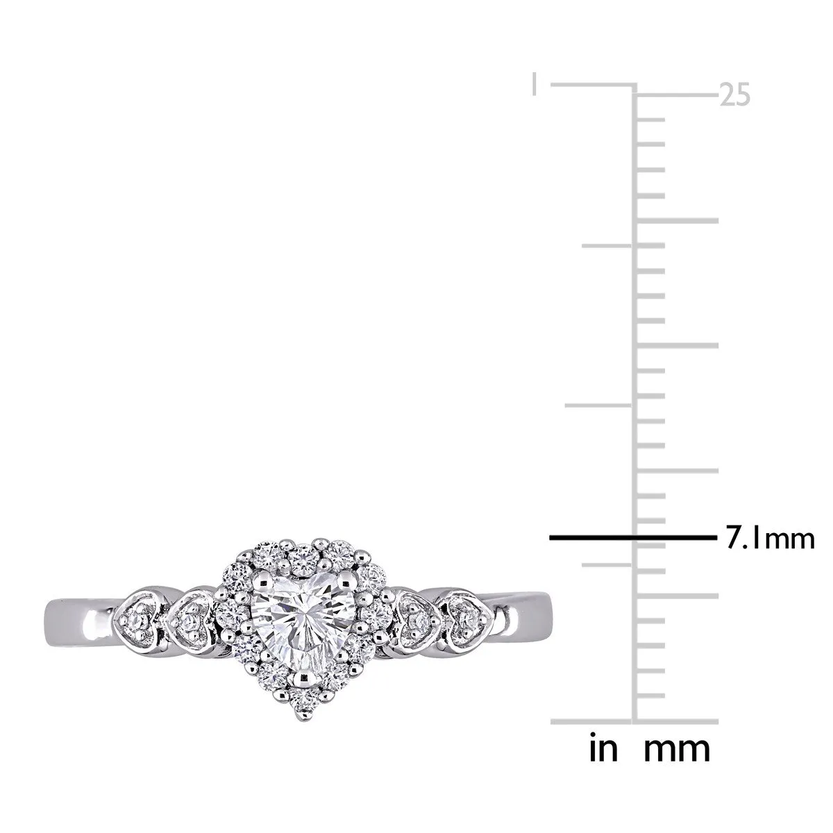 Miadora Sterling Silver Created White Sapphire & Diamond Accent Halo Heart Engagement Ring sold by Zulily product image thumbnail 3