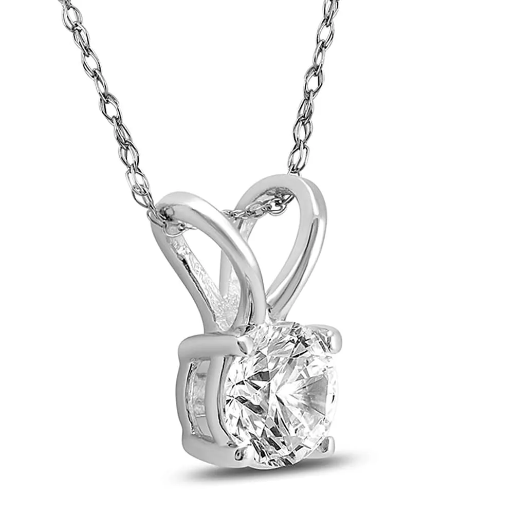1/3 Carat AGS Certified Round Diamond Solitaire Pendant in 14K White Gold (I-J Color, SI1-SI2 Clarity) sold by Zulily product image thumbnail 2